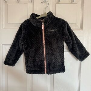 Columbia Fleece Jacket - Charcoal and Light Pink